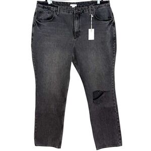 Good American Distressed Good 90’s Icon Straight Jeans Size 18 NEW